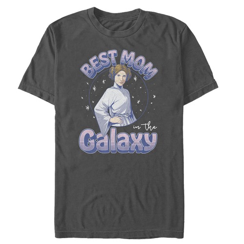 スター・ウォーズ Tシャツ Star Wars Mother's Day Best Mom in Galaxy Charcoal