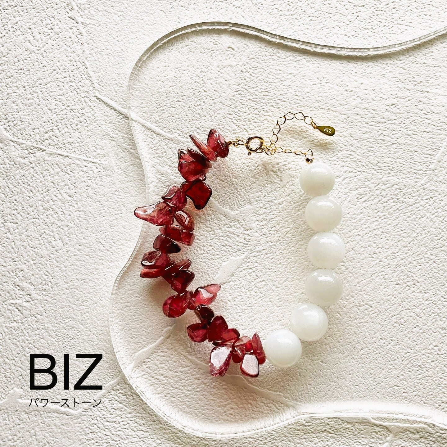 ★再販　Garnet & White Moon Stone(ガーネット･ホワイトムーンストーン)