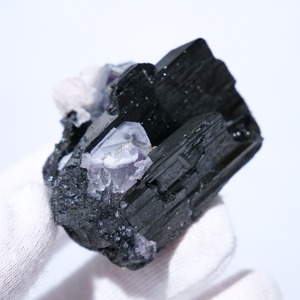 ヤオガンシャン産 フローライト ブラックトルマリン クォーツ 共生 / 原石 標本【H_3】