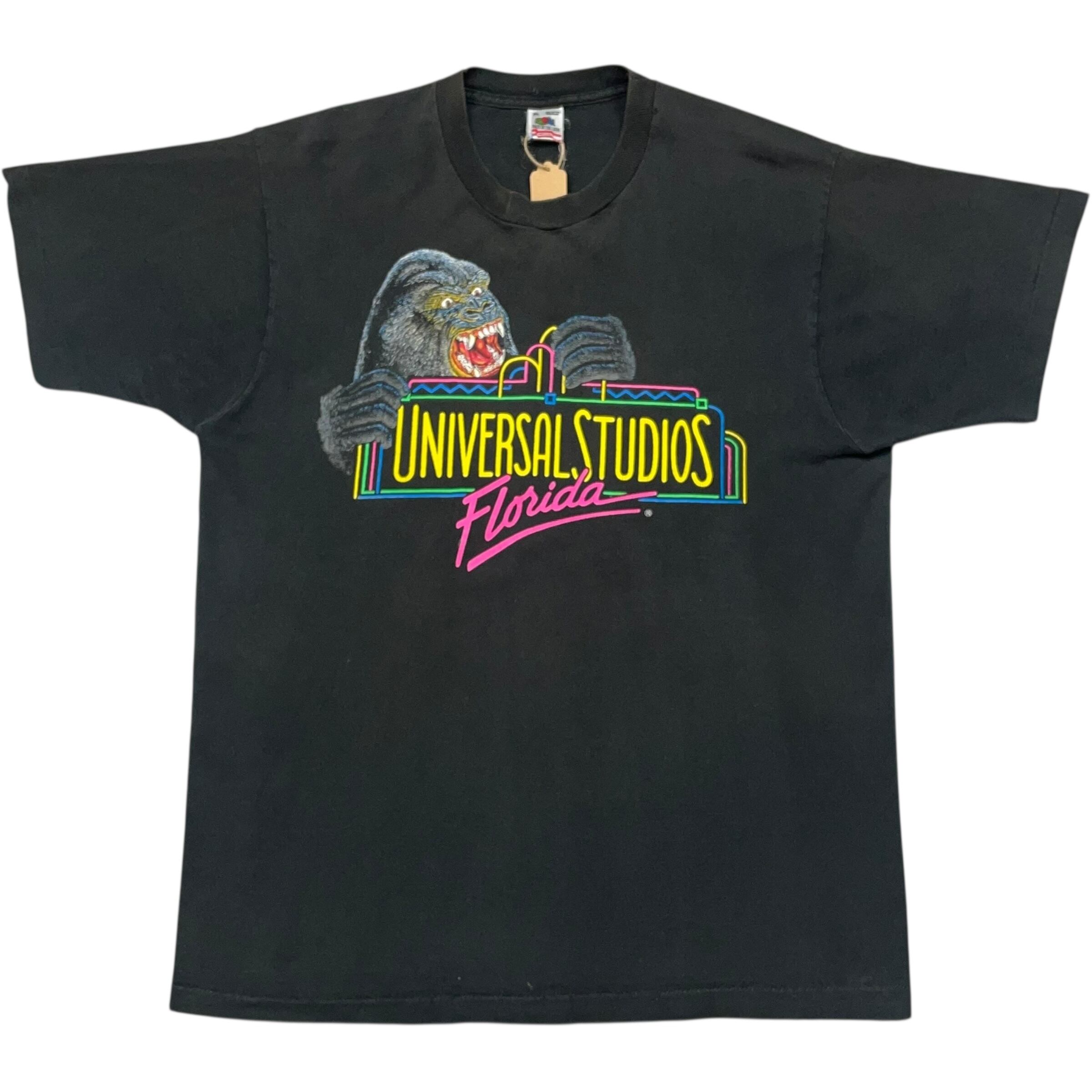 《XL》FRUIT OF THE ROOM フルーツオブザルーム UNIVERSAL STUDIOS ユニバーサル スタジオ Tシャツ シングルステッチ ブラック USA製 90年代 vintage no.7825