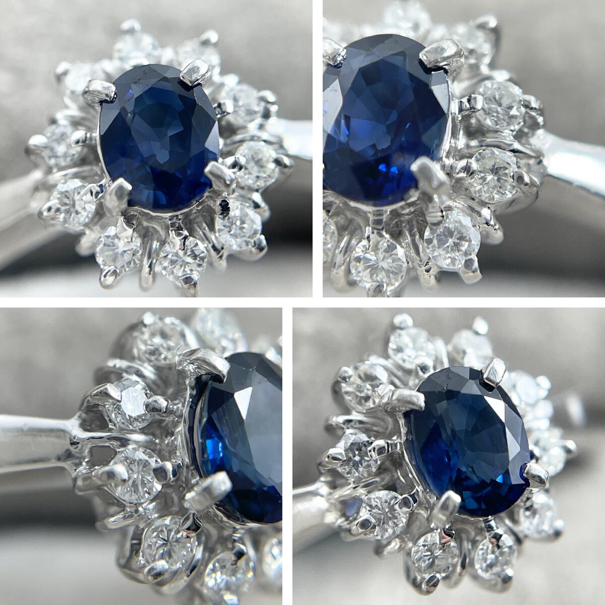 Pt900 天然サファイア 0.31ct 天然ダイヤモンド 0.11ct リング