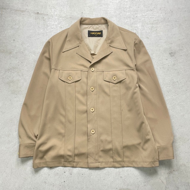 70年代 USA製 HAGGAR オープンカラージャケット メンズXL相当 古着 70s 