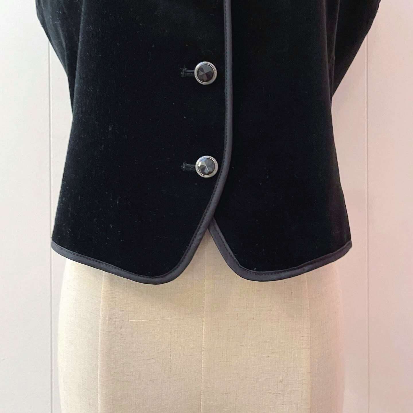 black velvet piping vest