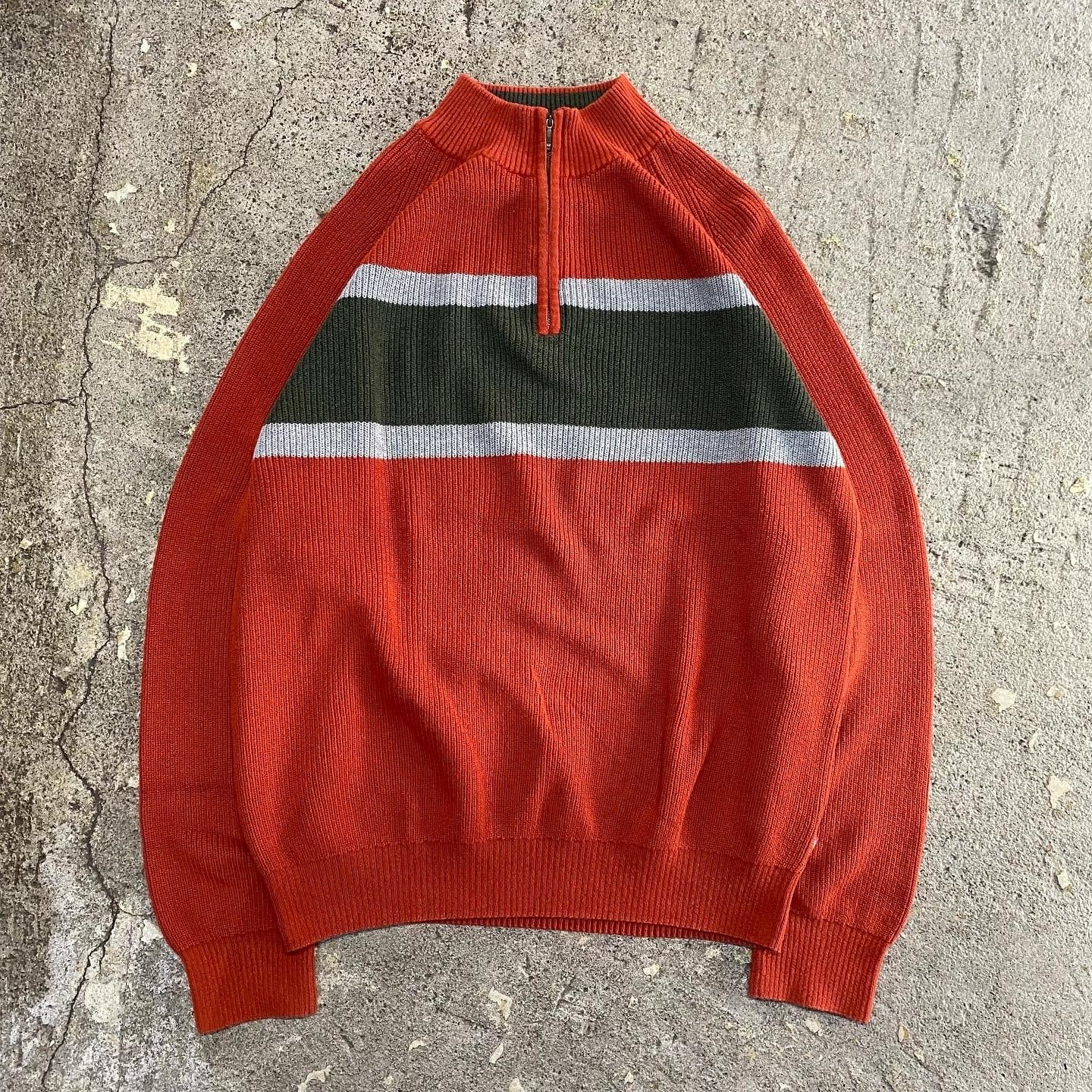 00s IZOD half zip cotton knit | What'z up