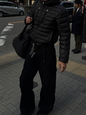 Lightweight Cropped Hooded Puffer Jacket (3color)