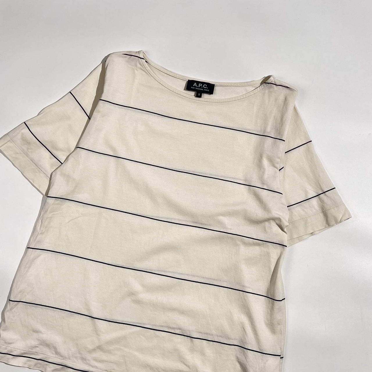 A.P.C. アーペーセー ボーダー 半袖 カットソー Tシャツ S /オフホワイト系 レディース