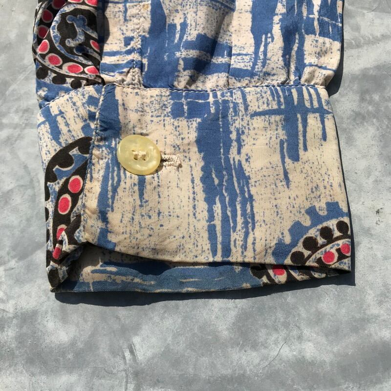 40's MYRON OF CALIFORNIA 長袖 レーヨンアロハシャツ 希少