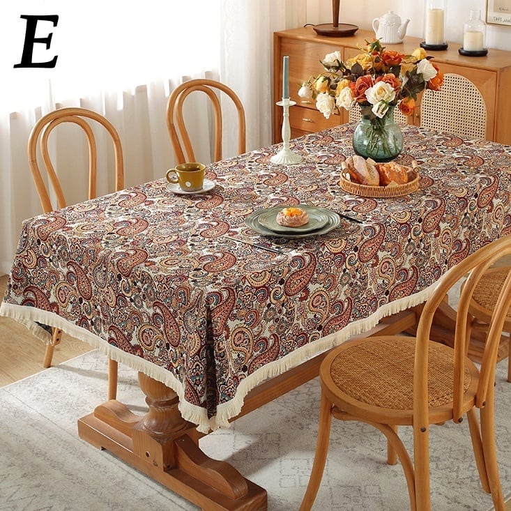 大判フレンチリネン厚手 テーブルクロスストライプ266×142センチ