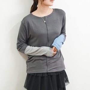 NEW!  やわらかバイカラーカットソー