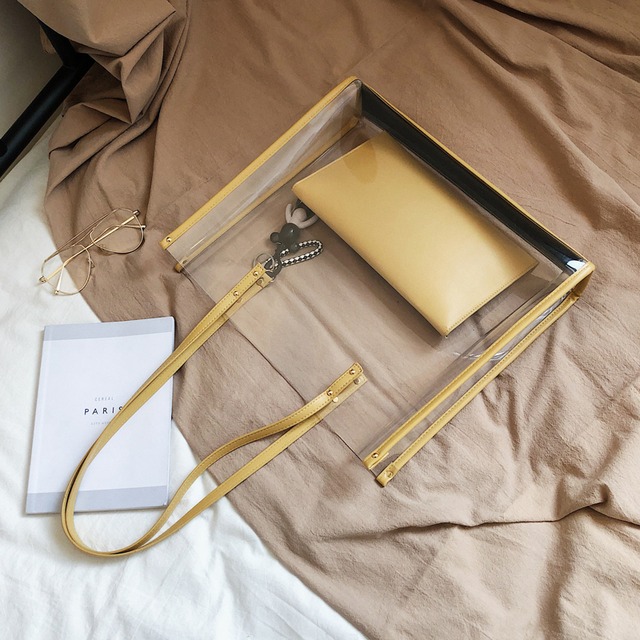 ワイルド大容量ファッションショルダーバッグゼリーバッグの夏の透明ビッグバッグ女性2020人気の新しいトレンドバージョン 手作りハンドバック14178159909