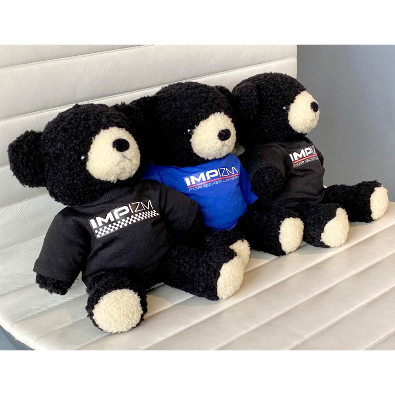 [IMPIZM]ベアとペアTシャツChecker／Black