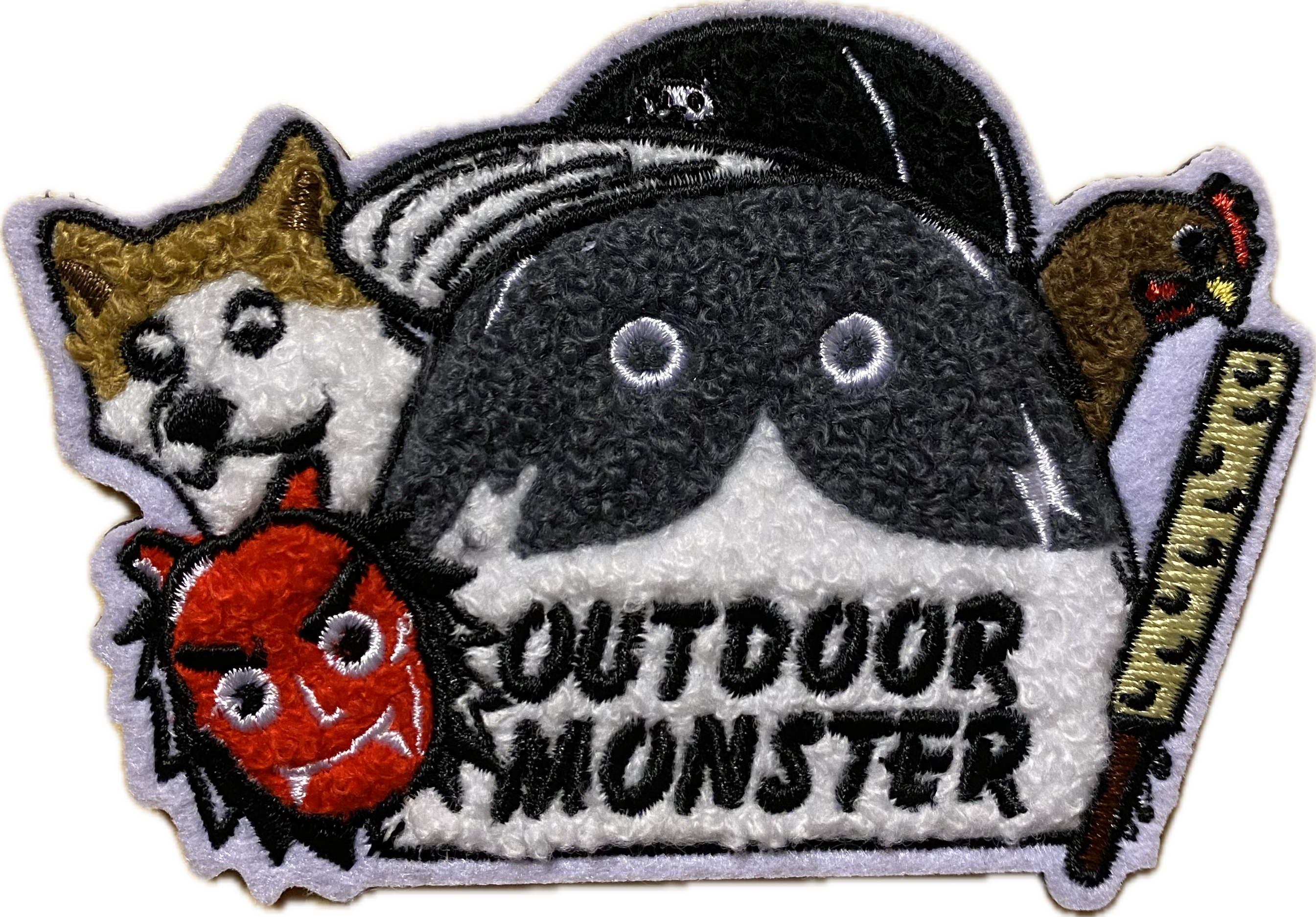 基地放出ワッペン MONSTER レンジャーグリーン×紺刺繍