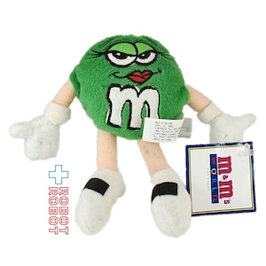 M&M's エムアンドエムズ ワールドラスベガス グリーン ビーンバッグ ぬいぐるみ 15センチ 紙タグ付き