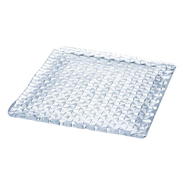 Sghr(スガハラ) Grid Plate(グリッドプレート) 角皿24cm クリアー