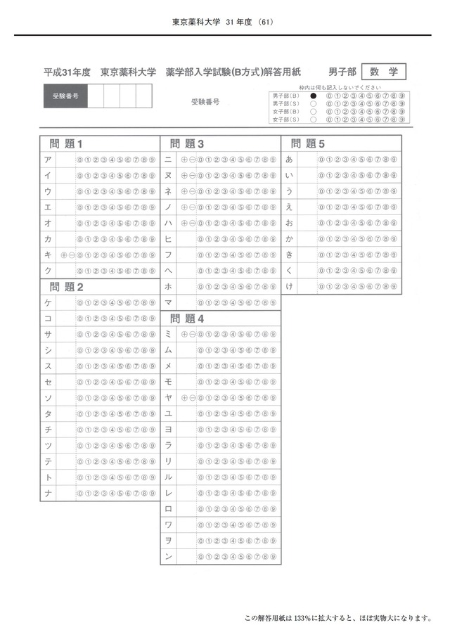 2023年度　私立薬学部入試問題と解答　11.東京薬科大学