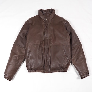 Eddie Bauer leather down jacket brown M-TALL/80's エディーバウアー レザーダウンジャケット ブラウン