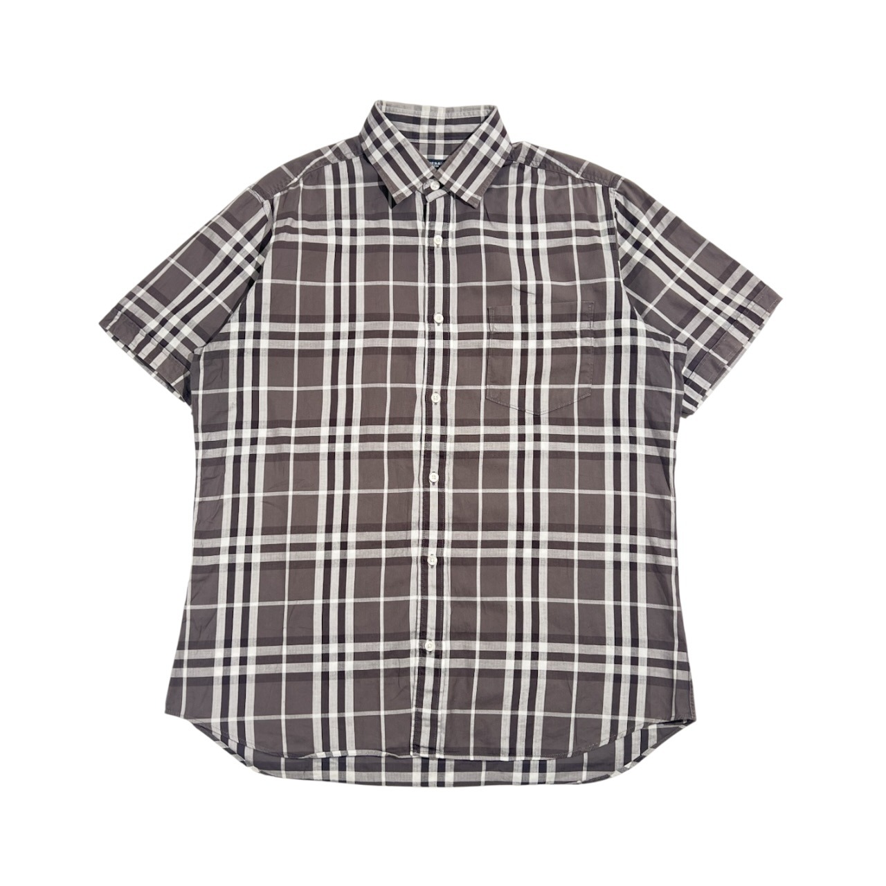 BURBERRY LONDON バーバリーロンドン ノバチェック 半袖 シャツ M /グレー系 メンズ  三陽商会