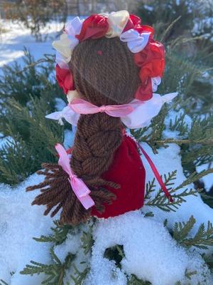 UA.Designer手作りモタンカ （ウクライナの御守り）スタンド付き