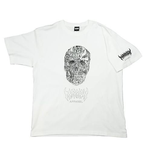 M.XXL【Cotton100％】頭蓋骨 T-shirts（White×Black） -マリアパ