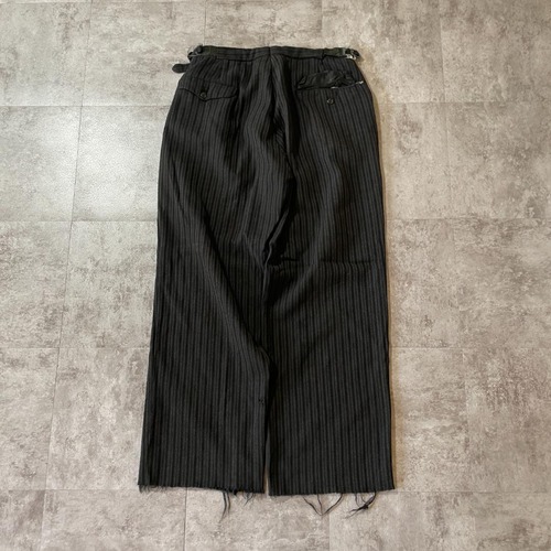 30-40s フレンチワーク ストライプ ブラック パンツ W31 詳細写真2