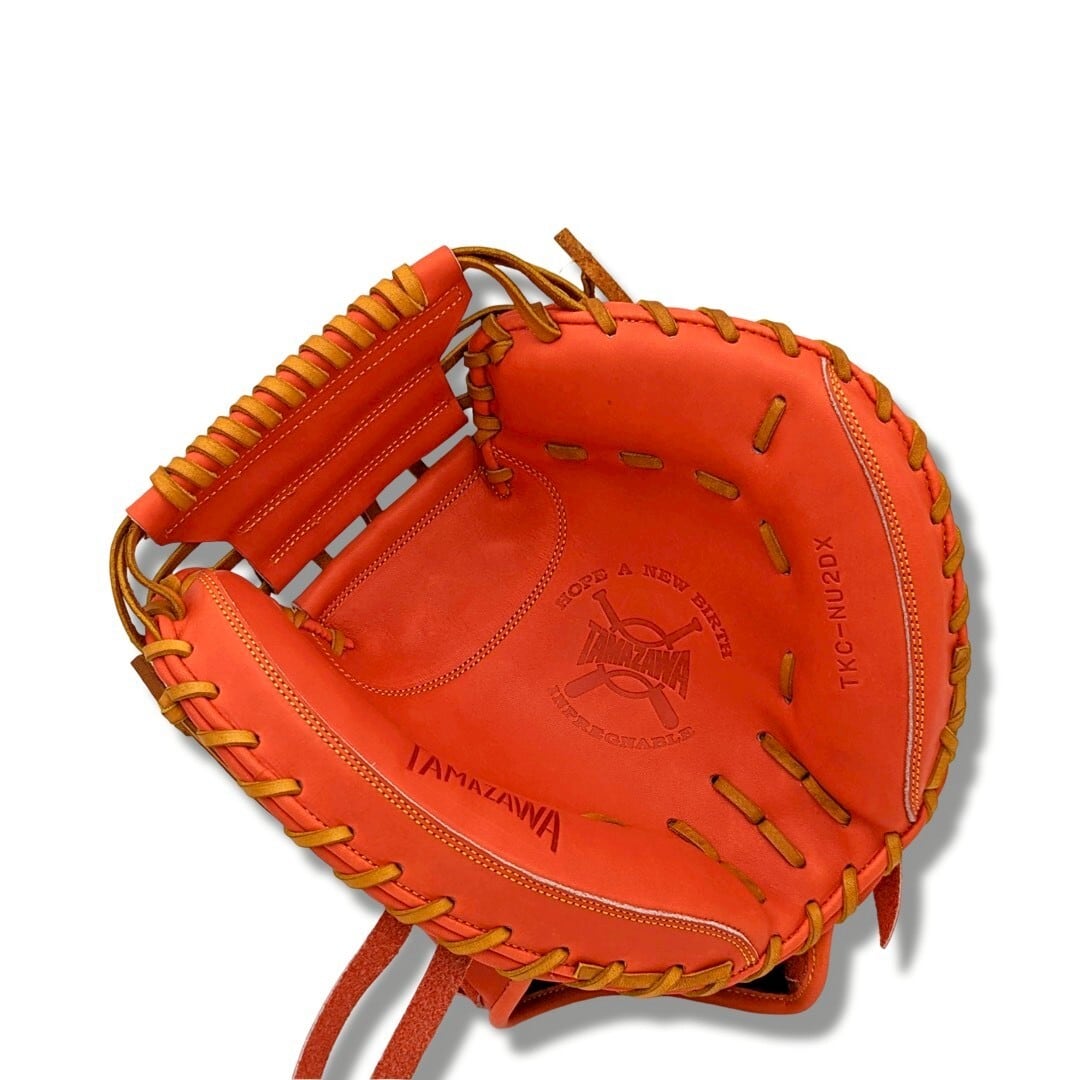 【硬式】玉澤 キャッチャーミット DELUXE TKC-NU2DX 右投げ G.F.バック(本体:Dオレンジ 紐:タン)|タマザワ_02