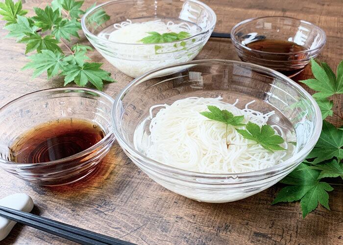 ガラス製麺鉢（ガラス製のすのこ付き） 東洋佐々木ガラス 食器セット そうめん3客セット 中鉢 そば猪口 ガラス