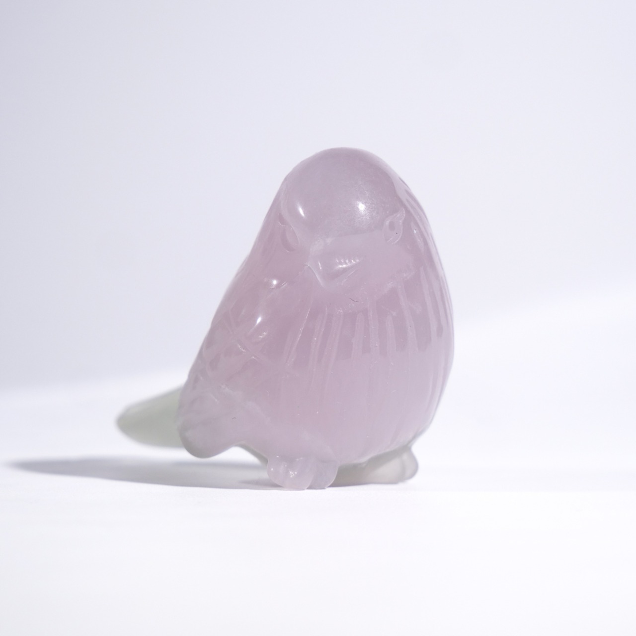 イットリウム フローライト / 小鳥 彫刻