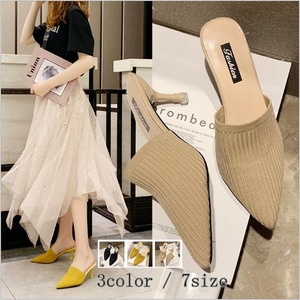 ミュール ミュールパンプス レディース 3色 22-25㎝ サンダル ポインテッドトゥ 美脚 25LT214