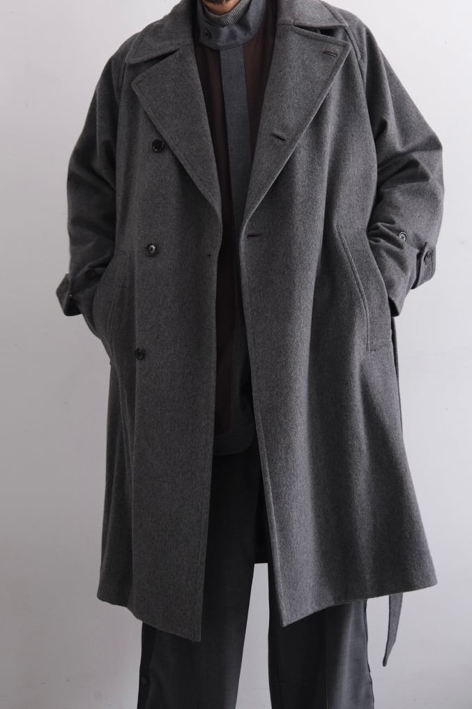 ジャケット・アウター ULTERIOR CASHMERE BEAVER OVER COAT ULTERIOR”PURE CASHMERE BEAVER OVER COAT GREY” | Lapel online store