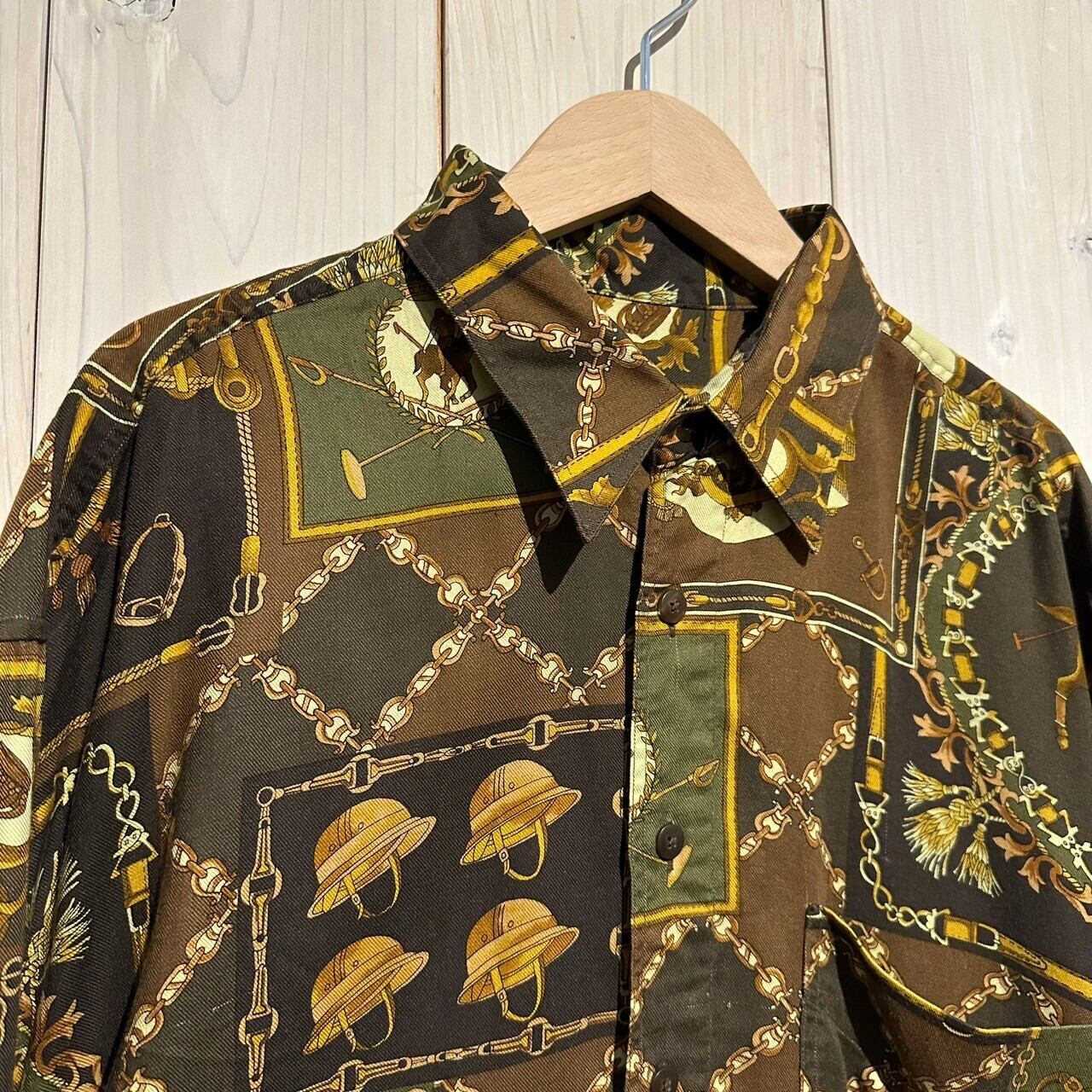 a.k.a.C.a.k.a vintage】Scarf Total Pattern Loose L/S Shirt | Caka 