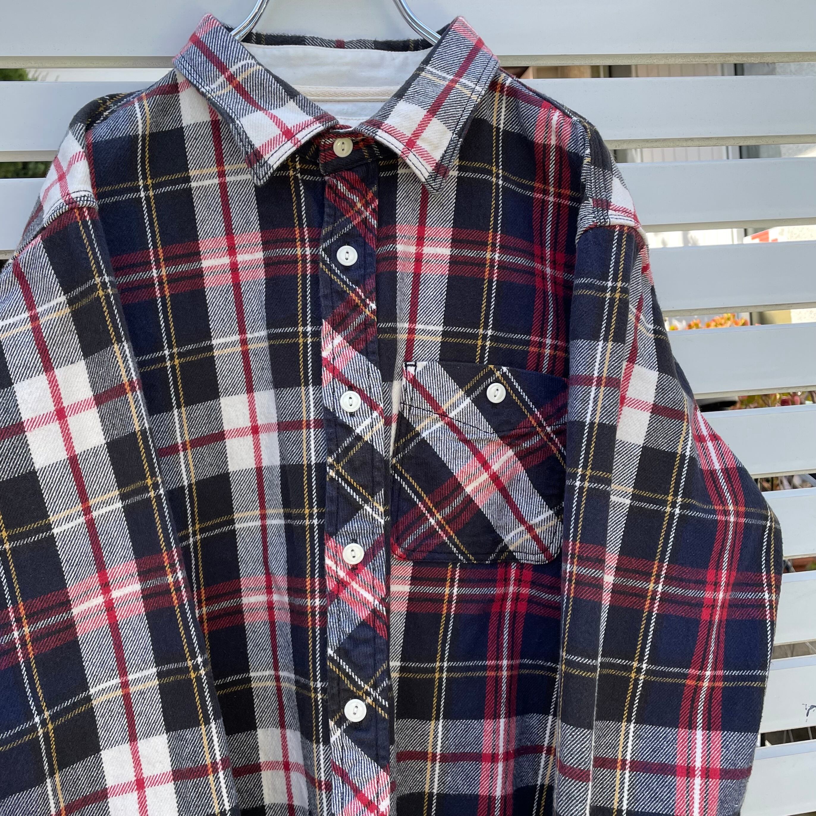 【XLサイズ】RUSSELL ATHLETIC 厚手生地 チェック柄 ネルシャツ