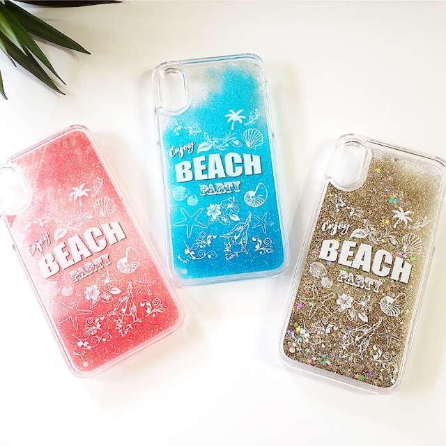 「Beach Party」グリッターケース #sc-0081-g-plus【受注生産・通常5〜6営業日発送】