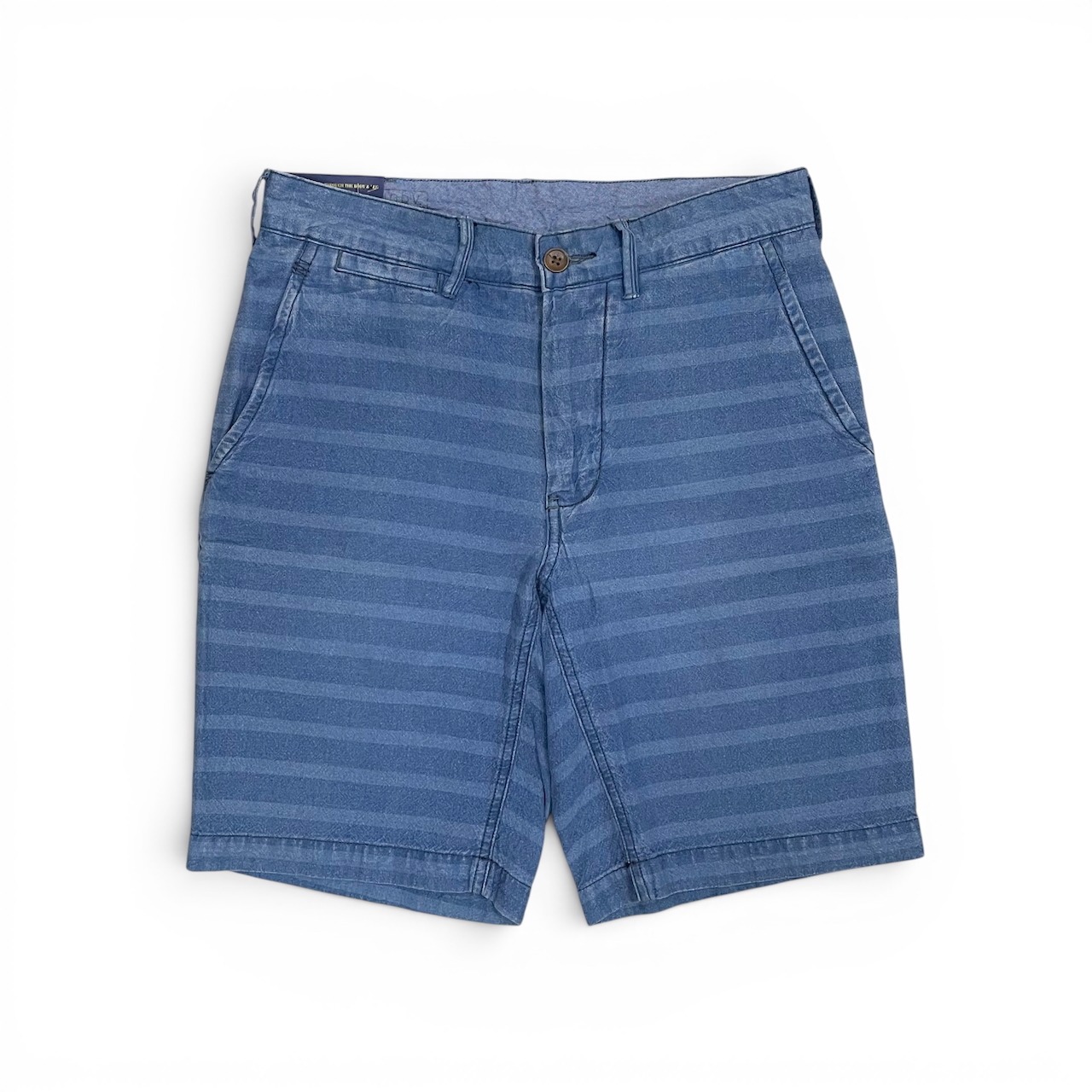 【新品】Polo Ralph Laure ポロラルフローレン コットン×リネン ボーダーショーツ ショートパンツ インディゴ 製品染 【SPT-POLO-010】 - 1