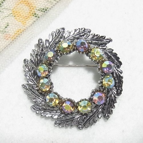 リーフのサークルブローチ　ヴィンテージブローチのセール通販  10603B