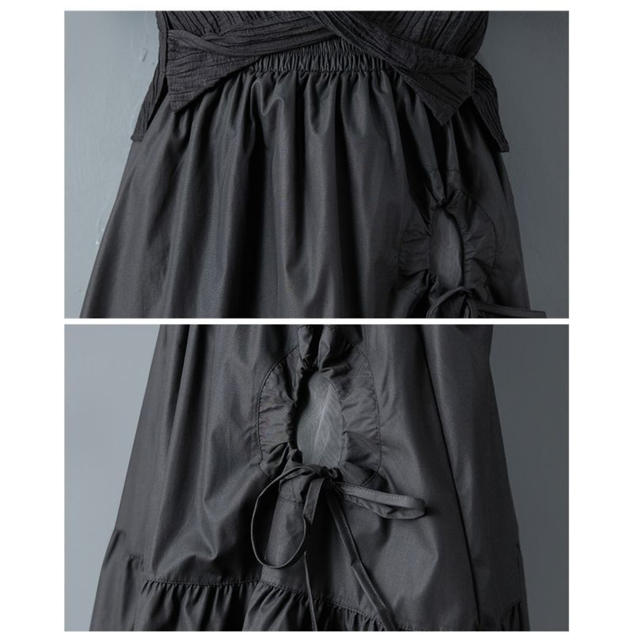 ドローストリング ティアード スカート 00377