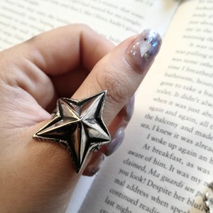 Stainless vintage star ring