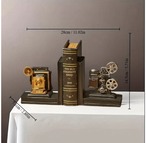 レトロ ブックエンド インテリア小物 本立て 装飾 置物 樹脂 ヴィンテージ カメラ 映画フィルム ブックスタンド 本