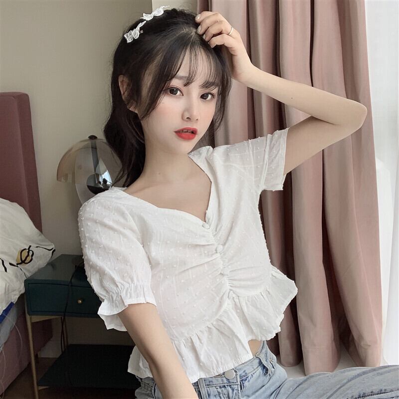 レディーススモールシャツニューエインスタイル2020夏半袖シャツスタイル優しいスタイルデザインニッチショートトップ 1号婦人81762497680
