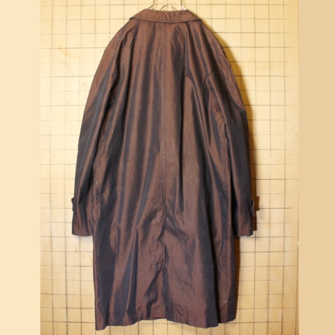 60s USA製 ROBERT HALL 玉虫色 ステンカラーコート ブラウン メンズML 
