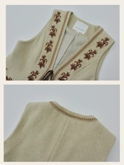 Folklorique Bistre Embroidery Vest F0790