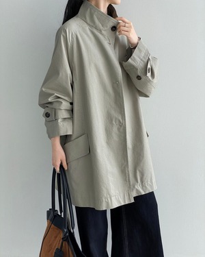 Highneck Back Flap Mid Coat