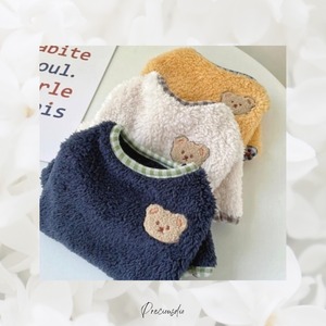 【M】即納★オシャレなもこもこクマさんトップス♡　犬用　春服夏服秋服冬服　ペット　リボン　犬服　犬グッズ　ヘアバンド　S　M　撮影用　撮影会　誕生日　ギフト　可愛い　かぶりもの