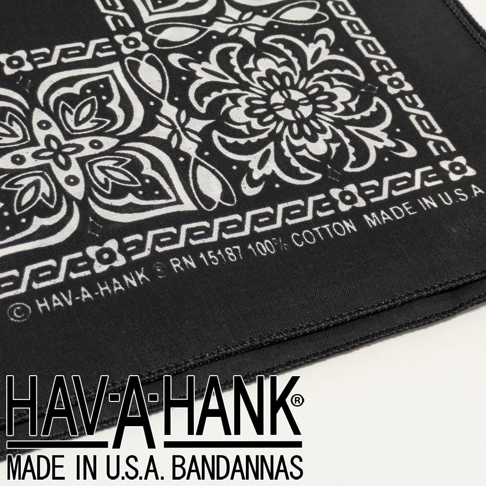 新品 ハバハンク バンダナ オープンセンター ブラック HAV-A-HANK 54cm