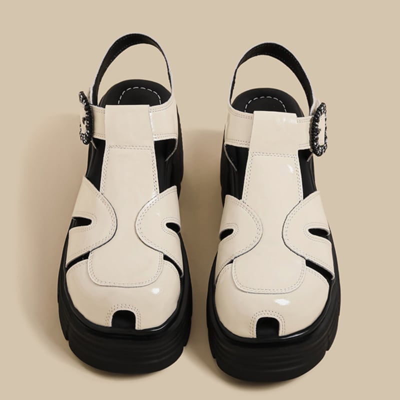 open-work decoration thick-soled sandals m0255 | millems