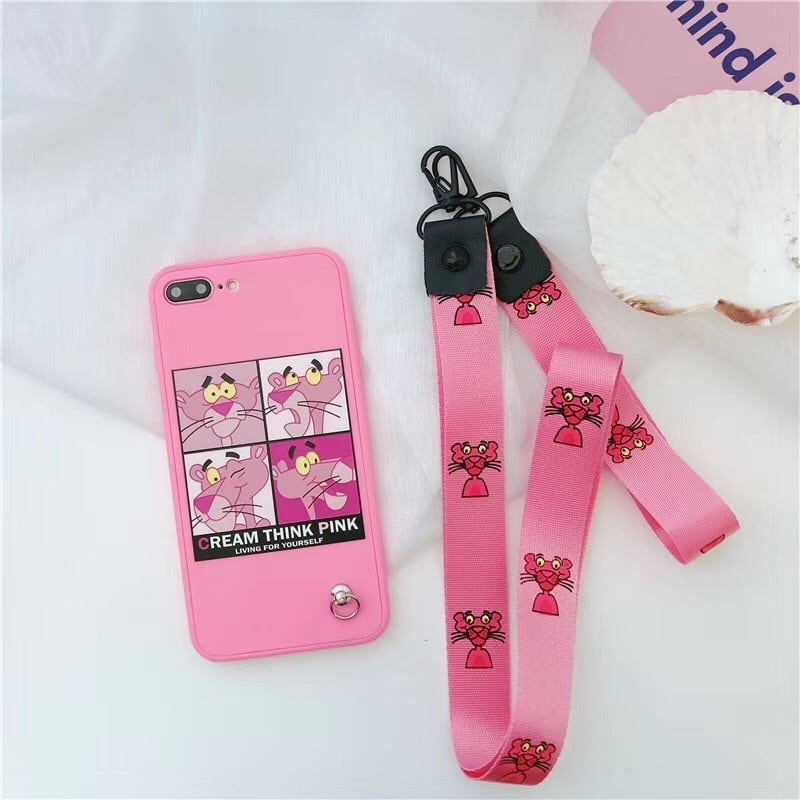 ピンクパンサー iPhoneX/8/7ケース フルカバーケース ソフト素材