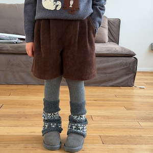 冬厚手コーデュロイハーフパンツ