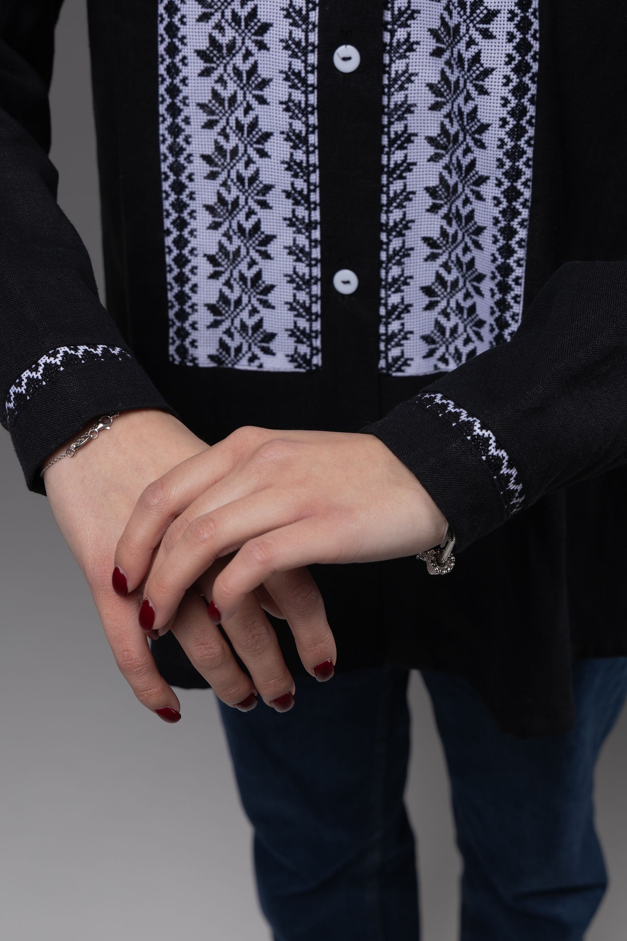 ウクライナ刺繍ヴィシヴァンカ　手刺繍　クロスステッチ　麻　レディース・フリーサイズ - 8