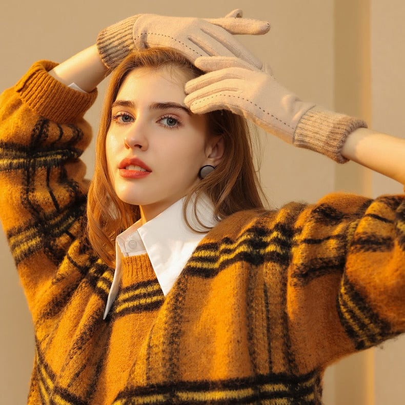 メール便】バイカラーリブ手袋／glove173 | DAY CLOSET｜ レディース