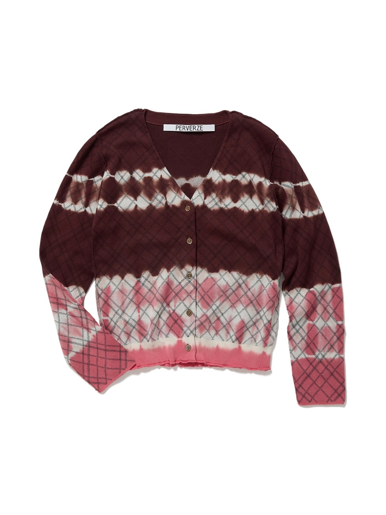 PERVERZE パーバーズ / Dip-dye Check Knit Cardigan / ¥29,700 - 5