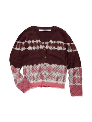 PERVERZE パーバーズ / Dip-dye Check Knit Cardigan / ¥29,700
